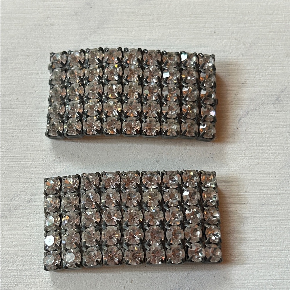 Vintage Bluette Rhinestone Shoe Clips #B35 Made in France?